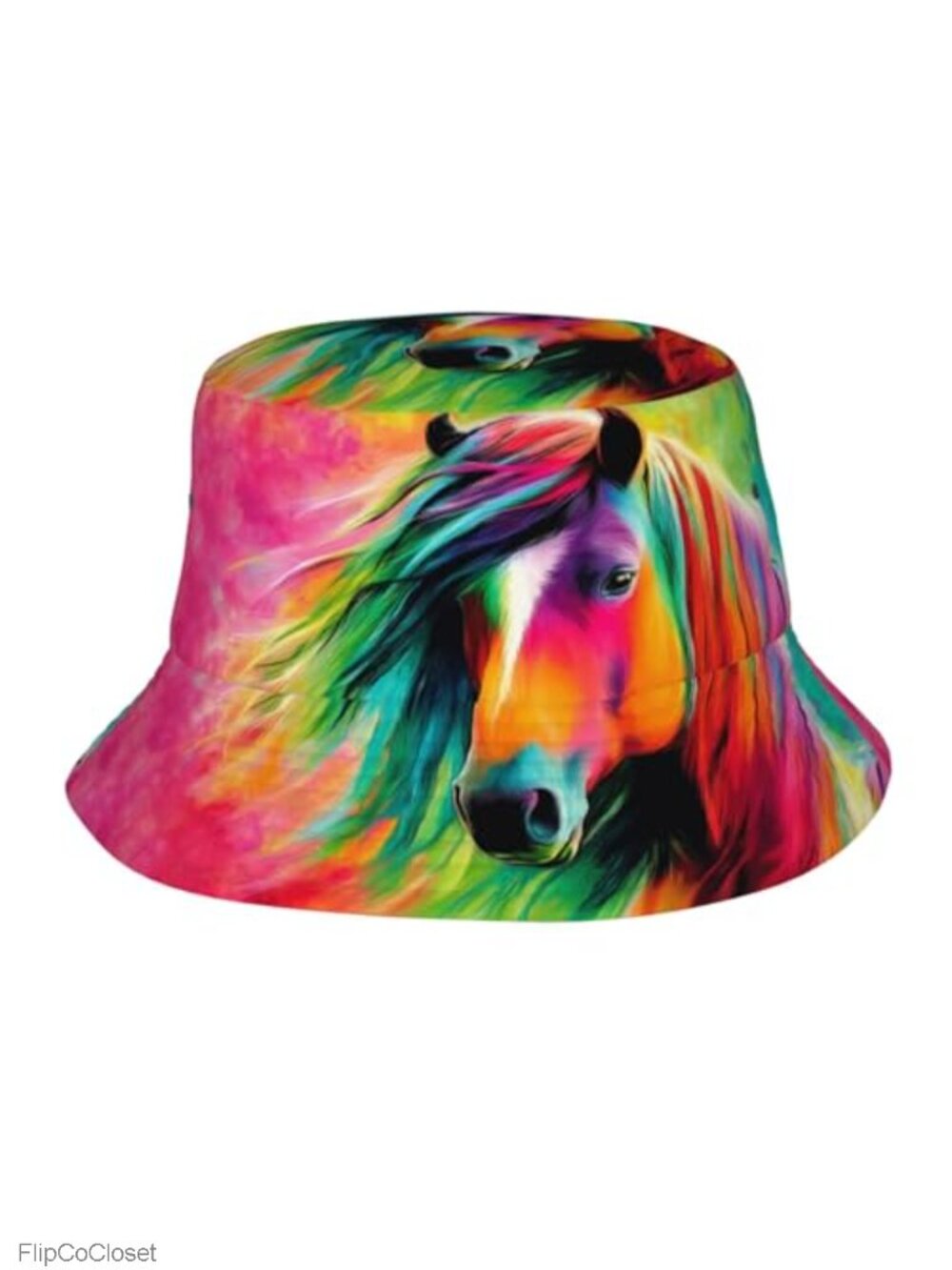 Horse Bucket Hat Unisex Polyester Twill Boonie Beach Fishing Cap